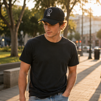 Gorra de Béisbol de Lujo Personalizada con Bordado 3D en Relieve, Logotipo de Letras Urbanas, Estilo Hip Hop, Negra, Estructurada, de Algodón Ajustable