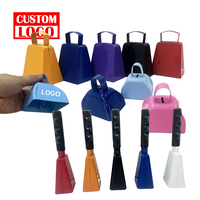 Clochettes métalliques personnalisées avec logo (Clochettes à agiter à la main) - Articulations sonores rectangulaires faites à la main pour événements sportifs, fêtes et soutien d'équipe