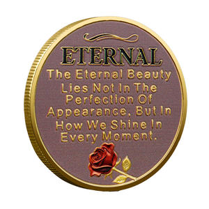 库存永恒美容铁工艺电镀3D纪念纪念币冲压紫外印刷励志信息定制免费 - Product Image 5