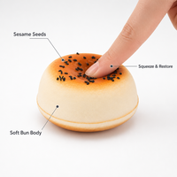 Jouet Squishy Mignon en Forme de Boule de Sésame à Remontée Lente, Imprimé Graines de Sésame Noir, Anti-Stress, Décoration de Bureau, Cadeau