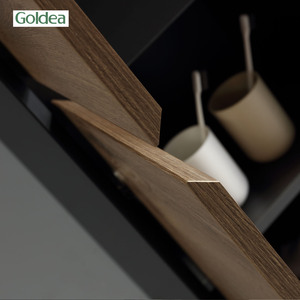 <span class=keywords><strong>Goldea</strong></span> 2025, Exhibición en la Feria de Cantón, Mueble de Baño con Superficie de Madera Melamina y Marco de Metal Negro, YBC205C-080 - Product Image 3