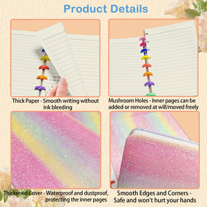 Wholesale Custom DIY Macaron Color Ring Binding Mushroom Buckle Book Discbound <strong>Notebook</strong> - Product Image 4