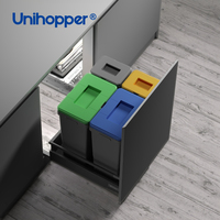 Poubelle Unihopper, poubelle en plastique, poubelle à déchets, poubelle à recyclage, poubelle intégrée, poubelle à déchets pour armoire de cuisine, poubelle à déchets extractible