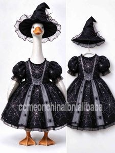 Déguisement d'oie d'Halloween pour porche, ensemble robe imprimée toile d'araignée et corbeau avec chapeau de sorcière, décoration de jardin extérieur pour les fêtes - Product Image 3