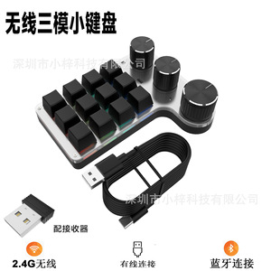 Teclado Numérico Personalizado con Cable Bluetooth de 3 Modos y 12 Teclas para Dibujo y Programación, Teclado Compacto, Atajos de Copiar y Pegar, Control de Volumen L739 - Product Image 5
