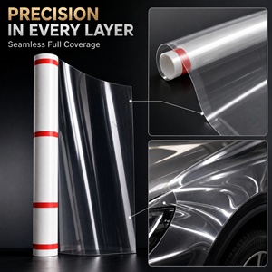 Film de protection de peinture TPU transparent de qualité supérieure 7,5 MIL, rouleau complet de 1,52 x 15 mètres / 5 x 50 pieds, autocollants de covering automobile - Product Image 2