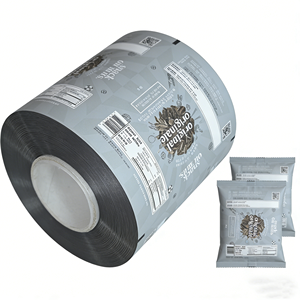 Rollo de Película de Embalaje Laminada de Grado Alimenticio Directo de Fábrica, Impresión Personalizada, Película de Aluminio para Envasado de Bolsitas de Gelatina y Snacks - Product Image 1