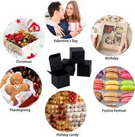 Boîtes à bijoux en carton Kraft à personnaliser avec votre Logo, Mini boîte cadeau noire robuste, Durable, Surface plane et lisse avec couvercles pour cadeaux
