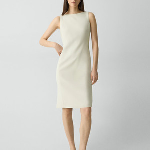 Vestido Tubo sin Mangas con Cuello Redondo para Mujer, Ajustado, Largo hasta la Rodilla, Color Sólido, Ropa Profesional de Oficina, Tejido Antiarrugas - Product Image 1