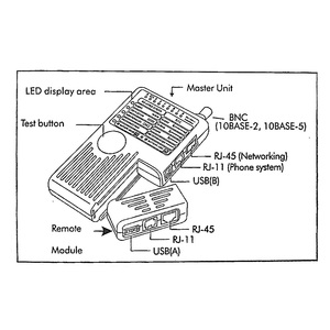 Professionele 4-in-1 netwerkkabeltester met externe module voor <span class=keywords><strong>RJ45</strong></span>/<span class=keywords><strong>RJ11</strong></span>/USB/<span class=keywords><strong>BNC</strong></span>, LAN-kabelinstallatie en onderhoud - Product Image 6