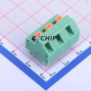 KF237-7.62-3P Spring Terminal Block Through hole Component (THT),P=7.62mm Connector 1x3P 7.62mm Green 3P - Product Image 1