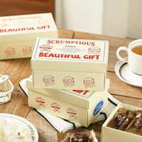 Boîte Cadeau Rétro Rectangulaire pour Biscuits, Flocons de Neige, Caramel, Pâtisseries Fourrées au Riz Glacé (Qualité Alimentaire)