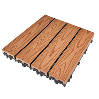 Tuiles de terrasse en WPC à emboîtement DIY 300x300 mm, composite pour terrasse extérieure, style de conception asiatique - pour villas et bordures
