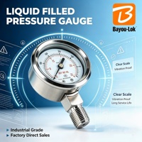 Valve Fitting SUS316L Stainless Steel Diaphragm Pressure Gauge Customize Pressure Range 1/4"NPT Thread Oil-Free Dry
