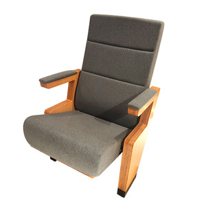 Silla de Auditorio Qi Sai Gris con Reposabrazos para Uso en Teatro y Conferencias - Product Image 1