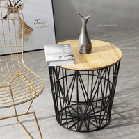 Ensemble de 3 tables basses en métal noir mat pour salon