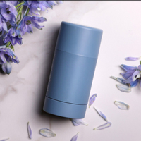 Vente en gros de récipient de bâton de déodorant en plastique vide de couleur bleu gris de 100ml 200ml avec bouchon à vis bouteille de crème solaire de forme ronde