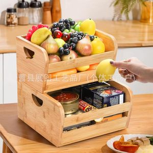 Caja de almacenamiento de pan de bambú, organizador apilable de madera para uso en la cocina - Product Image 3