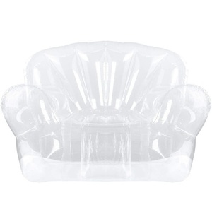 Fauteuil/Canapé Gonflable (Transparent) pour Enfants, Chambre de Filles Adolescentes - Mobilier Confortable Intérieur/Extérieur pour Piscine - Product Image 1