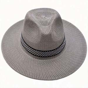 Sombreros de Paja Estilo Vaquero de Diseño Promocional, Venta Directa de Fábrica, Precio Moderado, Sombrero de Paja Personalizado para Hombre con Correa de Cuero - Product Image 4