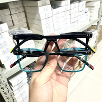 Monture de lunettes carrée unisexe en acétate durable et de haute qualité, à monture complète, à la mode, pour lunettes optiques – Stock en liquidation