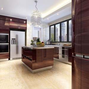 Armoires de cuisine modernes simples de haute qualité, design global personnalisé, peinture au four 304, acier inoxydable, y compris l'évier - Product Image 2