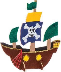 Juguete para niños madera sin terminar artesanía <span class=keywords><strong>Barco</strong></span> <span class=keywords><strong>Pirata</strong></span> pintura juguetes de madera - Product Image 4