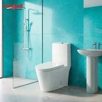 Ensemble WC monobloc de luxe moderne de haute qualité avec chasse d'eau à décharge directe, toilettes en céramique faciles à nettoyer pour usage en lavabo