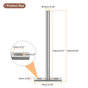 Supporto per Mensola Flottante <span class=keywords><strong>2</strong></span>-8 Pollici Montaggio a Parete - Staffa Nascosta per Mensole in Legno Flottanti, Argento - Product Image 6