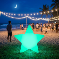 Grande lampe de sol extérieure en PVC, design étoile à cinq branches contemporaine, pour jardin et événements, lumière d'ambiance 3500K blanc chaud, avec interrupteur