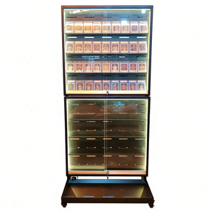 מעמד תצוגה עומד עם מסגרת שחורה, ארון תצוגה עם תיבות זכוכית לחנות, ויטרינה לתצוגת קלפי מסחר - Product Image 6