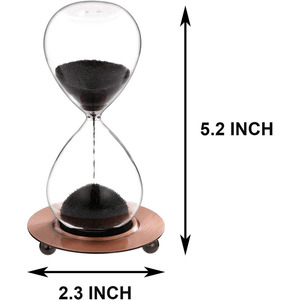 Reloj <span class=keywords><strong>de</strong></span> arena <span class=keywords><strong>de</strong></span> <span class=keywords><strong>un</strong></span> <span class=keywords><strong>minuto</strong></span> con imán negro, Base <span class=keywords><strong>de</strong></span> hierro en polvo y Metal, <span class=keywords><strong>temporizador</strong></span> <span class=keywords><strong>de</strong></span> arena <span class=keywords><strong>de</strong></span> cristal soplado a mano para el hogar - Product Image 3