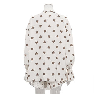 Usine En Gros Double Poitrine Poches Épaule Rembourré Manches <span class=keywords><strong>Évasée</strong></span>s Chemise Et Ourlet À Volants Été Automne 2 Pièces Ensemble Shorts Femmes - Product Image 5