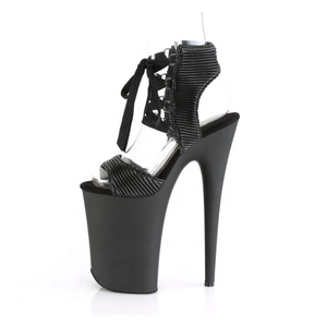 <span class=keywords><strong>Sandali</strong></span> Rncksi con plateau <span class=keywords><strong>neri</strong></span> in PU da 23 cm, con punta aperta e cinturino alla caviglia, <span class=keywords><strong>tacco</strong></span> <span class=keywords><strong>sottile</strong></span>, suola in plastica, per aumentare l'altezza, adatti a tutte le stagioni - Product Image 3