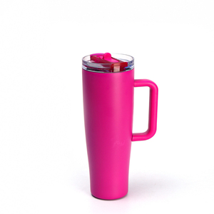 Wholesale Custom Stainless Steel Tumbler with Handle <b>Straw</b> <b>Lid</b> Double Wall Vacuum Insulated Large Travel <b>Cup</b> - Product Image 1