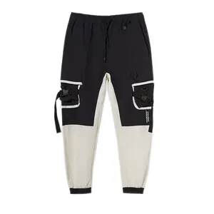 New Design Half Black Half White Techwear Trek Pants Hiking Tapered Waterproof Wind Breaker Polyamide Cargo Pants