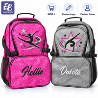 Tas Ransel Senam Khusus Wanita dengan Logo Tim dan Nama yang Dipersonalisasi, Tas Berhias Berlian Imitasi untuk Klub Latihan Wanita, Tas Senam Kustom