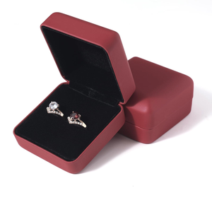 High-End Customized Leather Jewelry <b>Box</b> Iron <b>Ring</b> Necklace Pendant <b>Box</b> Bracelet Velvet Packaging Square <b>Box</b> Wholesale - Product Image 3