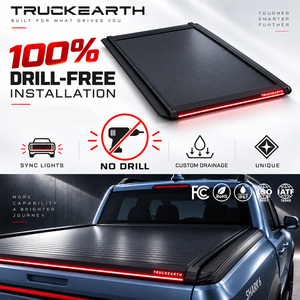 Couverture de benne électrique rigide intelligente à LED 2026 pour Ford GMC RAM avec benne de 5,5 pieds, installation sans perçage, éclairage LED synchronisé au véhicule - Product Image 1