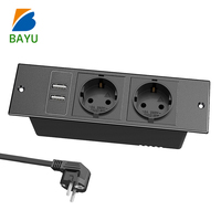 Multiprise EU 10A PD20W avec 2 prises CA, chargeur USB encastrable pour bureau, table, mobilier, bureau de conférence, canapé