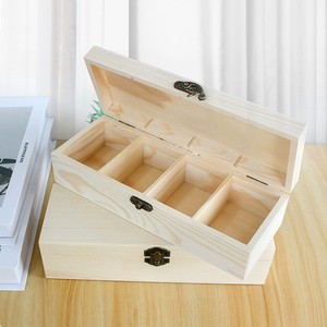 Wooden Storage <b>Box</b> 15x15x6cm 12 Compartment Jewelry Organizer Desktop Organizer <b>With</b> <b>Lid</b> For <b>Small</b> Items - Product Image 1