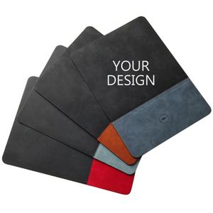 Alfombrilla de Carga Inalámbrica Rápida de 15W con Logotipo Personalizado al por Mayor, Bandeja Organizadora Portátil de Cuero PU, Estación de Carga para Teléfono de Escritorio - Product Image 1