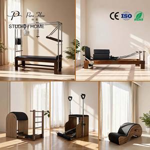 <span class=keywords><strong>เก้าอี้</strong></span>ไม้ห้าชิ้นสำหรับโยคะ พิลาทิส และอุปกรณ์รีฟอร์มเมอร์ พร้อมบันไดเสริมความมั่นคง - Product Image 2