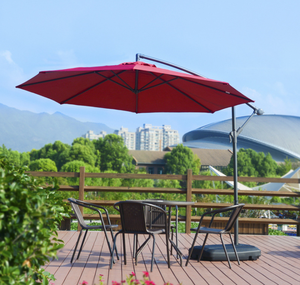 Outdoor Aluminum Handing <strong>Banana</strong> Umbrella <strong>Parasol</strong> with Crank Patio Umbrella with Base Beach Umbrella Polyester - Product Image 2