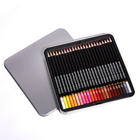 FLOWood – Coffret de 48 crayons de couleur professionnels hydrosolubles en métal, mélangeables, pour artistes, peinture aquarelle et croquis