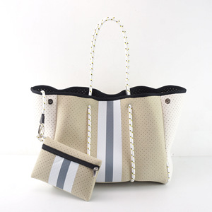 Borse di vendita calda da donna borse da donna traforate porta <span class=keywords><strong>mare</strong></span> in Neoprene borsa da spiaggia estiva borsa da <span class=keywords><strong>mare</strong></span> da donna borsa da donna con Logo - Product Image 5