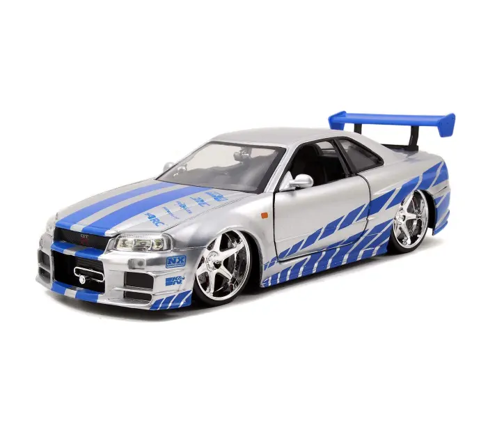 Model Trucks Diecast Made in China Fast and Furious Brian Nissan Skyline R34 Die-cast Car, 1:24 Scale