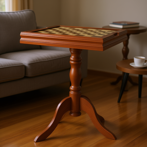 Mesa de juego de madera Db Wholesale de 18 pulgadas, 3 en 1, ajedrez, damas y backgammon para entretenimiento en interiores - Product Image 2