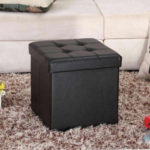 Banc de rangement pliable multifonctionnel moderne et durable en cuir, pouf pour salon, s'adapte sous le <span class=keywords><strong>lit</strong></span> - Product Image 1