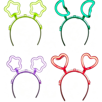 Nouveau serre-tête lumineux LED néon, bandeau cheveux étoile cœur lune scintillant, accessoires pour cheveux pour concert, carnaval, soirée